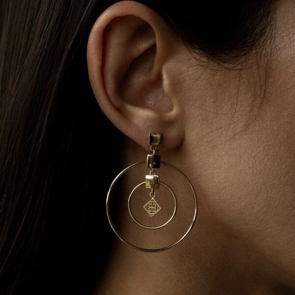 Kolczyki złote Wonder pawie oko na sztyft