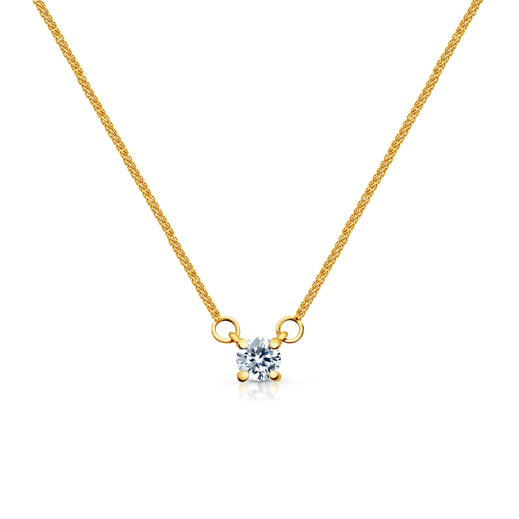 Naszyjnik złoty z diamentem 0,15CT