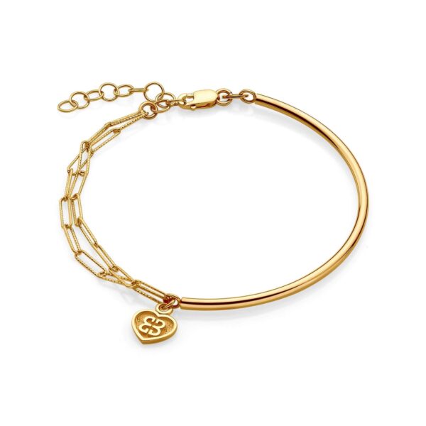 Złota bransoleta z wisiorkiem serduszkiem