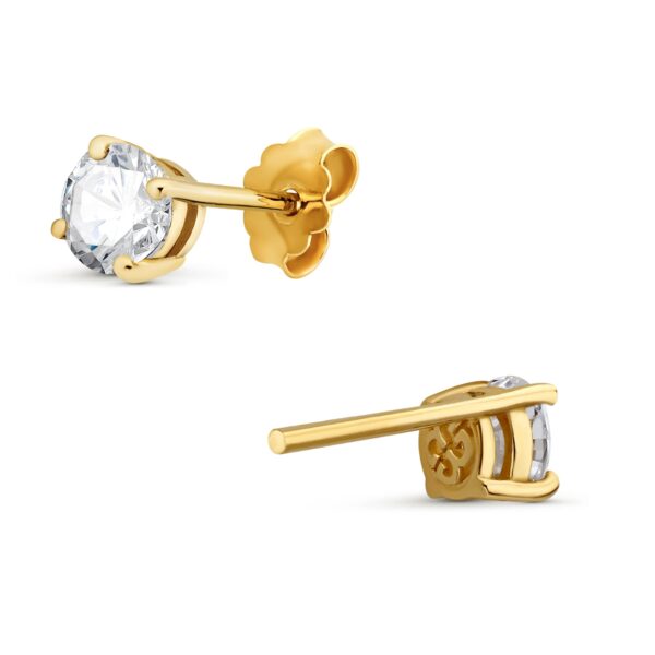 Złote koczyki z diamentem 0,25 CT na sztyft